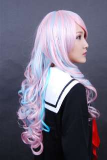 LOLITA BLUE PINK COSPLAY PARTY WIG LONG WAVY PONYTAIL  