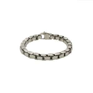  Mens Stainless Steel Box Link Bracelet, 8.5 Jewelry