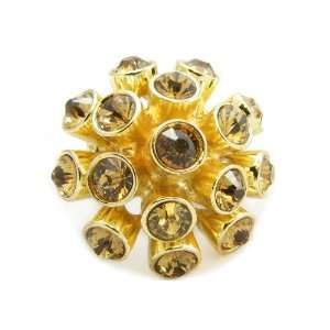  Gold Tone Stretch Metal Ring   Diameter 1.5 Jewelry