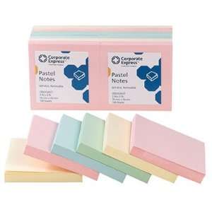  Sticky Note Pads, 3x3, Assorted Pastel Colors, 100 Sheets/Pad 