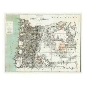  General Land Office   State Of Oregon, 1879 Giclee