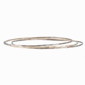 MELISSA JOY MANNING  Three Small Hammered Bangles in Oxidized Sterling 