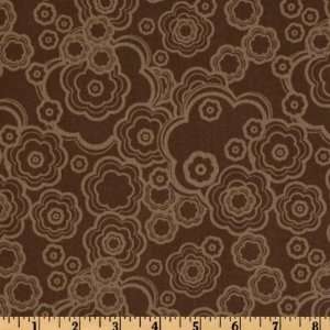 44 Wide Dazzle Traced Blooms Chocolate Fabric By The 
