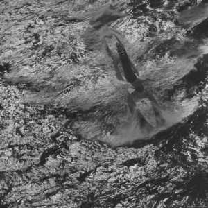  Submarine Nautilus on Choppy Surface, Foam Wake Left in 
