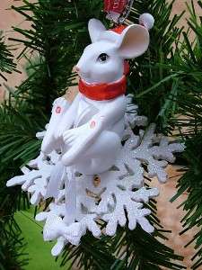 New Christmas Santa Hat Mouse Ornament Mice Snowflake  