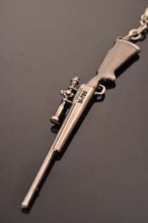M700 Sniper Rifles Alloy Keychain Silver Black N43  