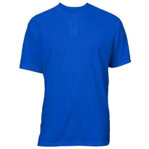 Soffe Dri 2 Button Henley Custom Baseball Jerseys 430 ROYAL AL  