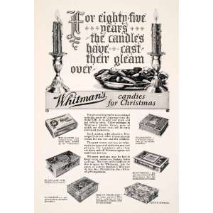  1927 Ad Whitmans Chocolate Candy Christmas Box Candle 