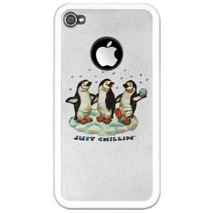  iPhone 4 or 4S Clear Case White Christmas Penguins Just 