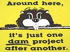 FUNNY 80s vintage BEAVER DAM project T SHIRT yellow M