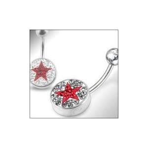   Crystal stone Belly Ring with steel Base Piercing Jewelry Jewelry