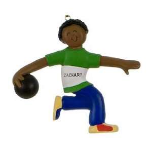  Personalized Ethnic Bowler   Male Christmas Ornament