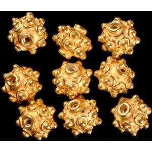  Gold Plated Spiked Beads (Price Per Pair)   Sterling 
