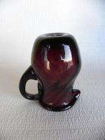 COLLECTIBLE AMETHYST HAND BLOWN GLASS SMALL PITCHER  