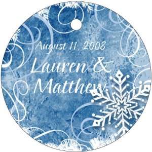 Wedding Favors Snowy Day Winter Theme Circle Shaped Personalized Thank 