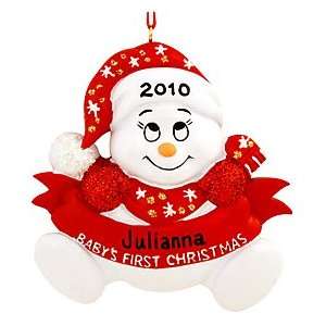   Personalized Babys First Christmas Snowman Ornament