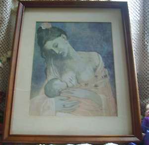   PABLO PICASSO Mother NURSING Child MATERNITY Print Wood Picture FRAME