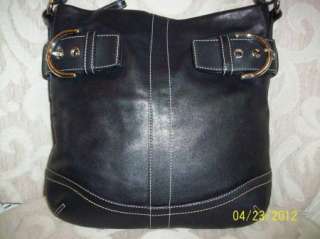 COACH BLACK LEATHER SOHO SLIM CROSS BODY Messenger Bag/Purse Handbag 