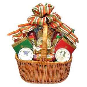 Meat, Cheese, Smoked Salmon & Nuts Gourmet Food Fall Gift Basket   X 