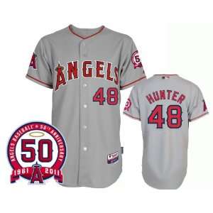  Angeles Angels #48 Torii Hunter Grey 2011 MLB Authentic Jerseys Cool 