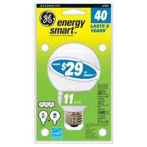   40 Watt equivalent) Energy Smart G25 Globe CFL 6 Year Life Light Bulb