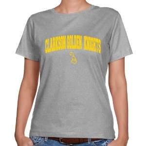  Clarkson Golden Knights Ladies Ash Logo Arch Classic Fit T 