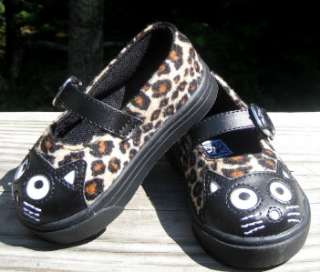 TUK TODDLER Girls Size 5 6 7 8 9 NEW Brown Leopard KITTY Cat MARY JANE 