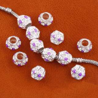 20X COLOR CRYSTAL DRUM BEADS TO EUROPEAN CHARM BRACELET  