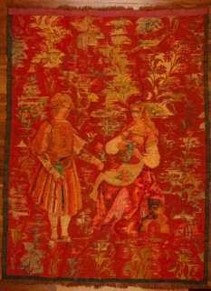 ANTIQUE BEAUTIFUL HANDMADE TAPESTRY 16TH CENTURY FLEMISH LOVERS GARDEN 