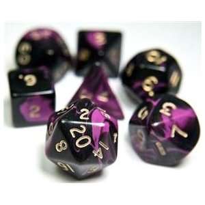   Set (Oblivion Purple Black) role playing game dice + bag Toys & Games