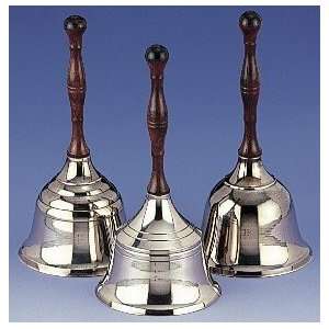  Silvertone 5 Brass Hand Bells with Brown Handle(Set of 