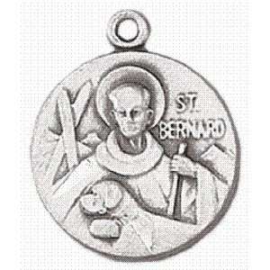 St. Bernard Sterling Silver Medal with 18 Inch Chain
