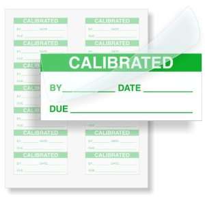  Calibrated By/Date/Due   Green Self Laminating, 1.5 x 0 