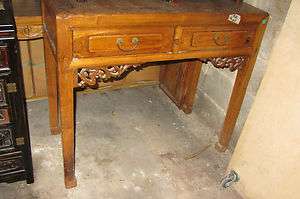 Chinese Antique Simple 2 Drawers Table Desk NYC local pickup only NO 