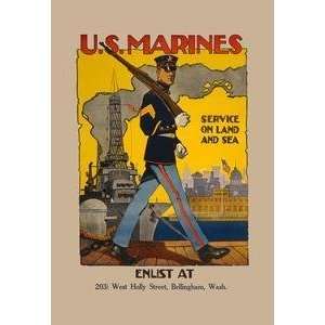   Vintage Art Active Service on Land and Sea   01010 x