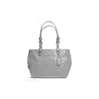   Authentic Coach Dove Grey Patent Leather Mia Tote Bag 15738 Shoes