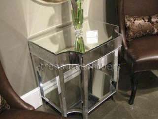 MIRRORED Glam NIGHTSTAND Mirror Side Accent END TABLE  
