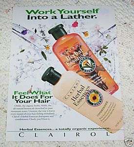 1999 ad page   Clairol Herbal Essences hair PRINT PAPER Shampoo ADVERT 