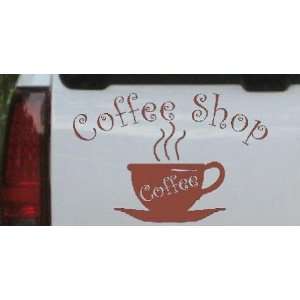 Coffee Shop Cup Business Car Window Wall Laptop Decal Sticker    Brown 