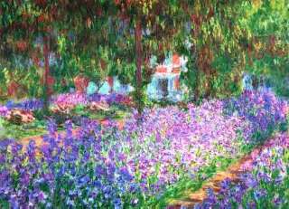FRAMED ART Claude Monet Garden at Giverny Repro CANVAS  