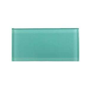   Glass Tiles 3 x 6 Glass Subway Tile   Teal Sample