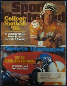 1996 SPORTS ILLUSTRATED PEYTON ARCHIE MANNING COVER  