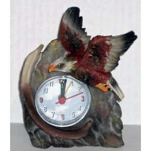  Western Spirit Eagle Collector Clock with Alarm 