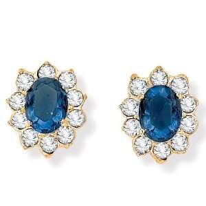  PalmBeach Jewelry Sim. Blue Sapphire Classic Earrings 