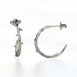    Vine Hoops, Sterling Silver Hoop Earrings with Iolite Jewelry