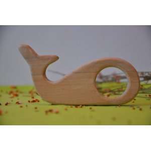  BPA free Teether. Whale by Barin Toys. Natural wood 