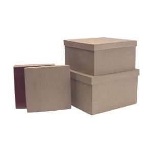 New   Paper Mache Square Box Set Of 3 by DCC Arts, Crafts 