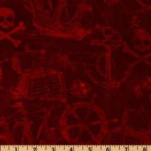   Life For Me Cross Bones Red Fabric By The Yard Arts, Crafts & Sewing