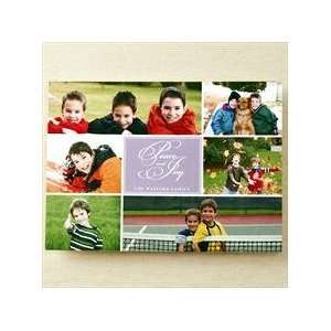  Peace and Joy Script Six Photo Holiday Photo Card 