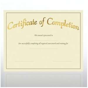   Certificate Paper   Preprinted   Completion   Cream